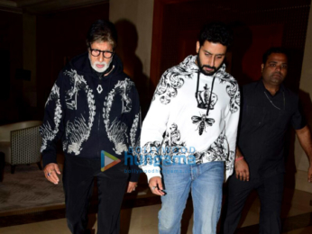 Amitabh Bachchan and Abhishek Bachchan snapped while having dinner with family-
