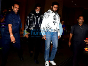 Amitabh Bachchan and Abhishek Bachchan snapped while having dinner with family-