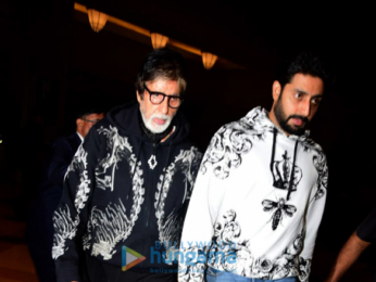 Amitabh Bachchan and Abhishek Bachchan snapped while having dinner with family-
