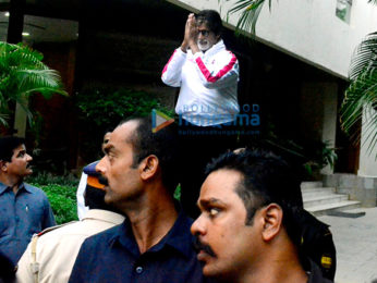 Amitabh Bachchan snapped waving his fan at Jalsa