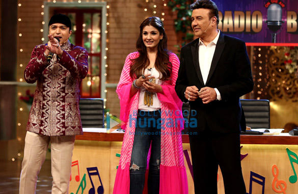anu malik raveena tandon and altaf raja on the sets of the drama company 3
