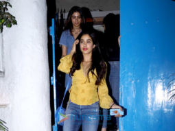 Jhanavi Kapoor and Khushi Kapoor snapped post dinner at Olive in Bandra