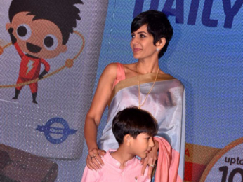 Mandira Bedi snapped with her son at an event