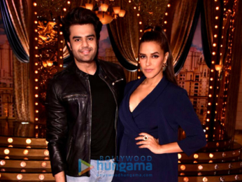 Manish Paul and Neha Dhupia snapped on the sets of the show ‘Aunty Boli Lagao Boli’