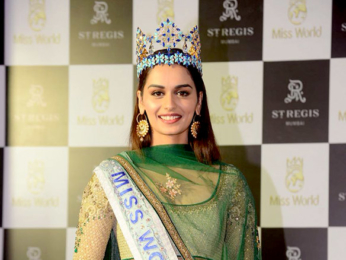 Manushi Chhillar snapped at a press meet