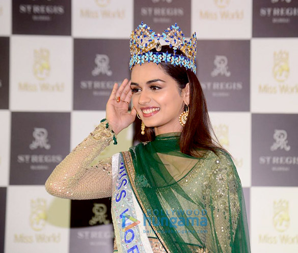 manushi chhillar snapped at a press meet 5