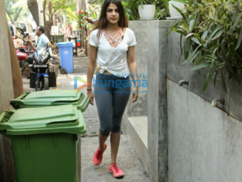 Rhea Chakraborty snapped near Kitchen Garden in Bandra