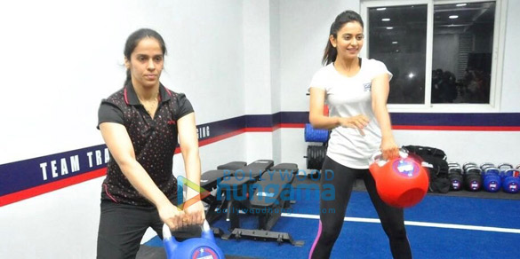 saina nehwal graces the launch of rakul preets fitness studio f45 in hyderabad 5