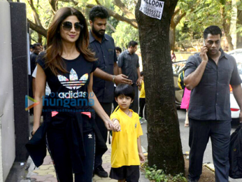 Shilpa Shetty snapped with her son Viaan in Juhu