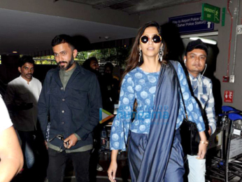 Sonam Kapoor, Anand Ahuja and Govinda snapped at the airport