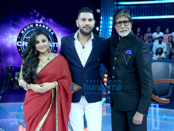 Vidya Balan and Yuvraj Singh on the sets of 'Kaun Banega Crorepati 9'