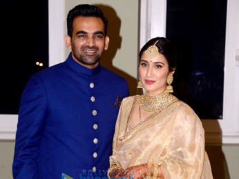 Zaheer Khan and Sagarika Ghatge arrive at their wedding reception