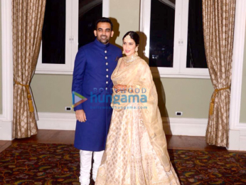 Zaheer Khan and Sagarika Ghatge arrive at their wedding reception