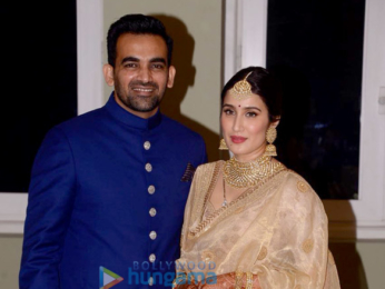 Zaheer Khan and Sagarika Ghatge arrive at their wedding reception