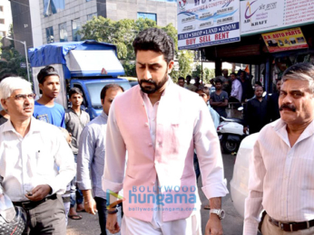 Abhishek Bachchan attends Neeraj Vora's funeral