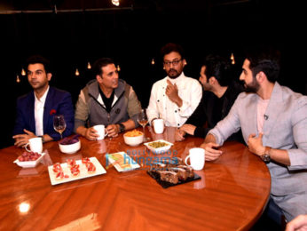 Akshay Kumar, Varun Dhawan, Ayushmann Khurranna and Rajkummar Rao snapped on sets of Rajeev Masand's show
