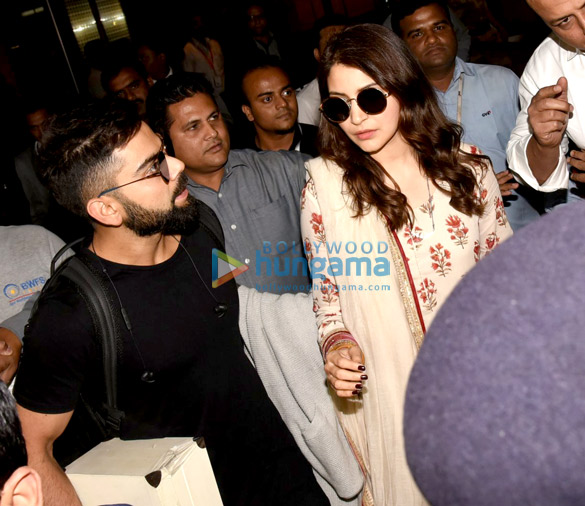 Virat Kohli and Anushka Sharma arrive in Mumbai