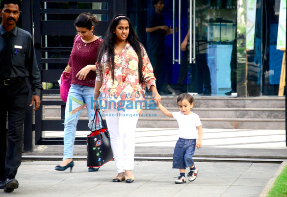 Arpita Khan snapped with baby Ahil at BKC