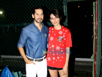 Dino Morea and Mandana Karimi spotted at a football event