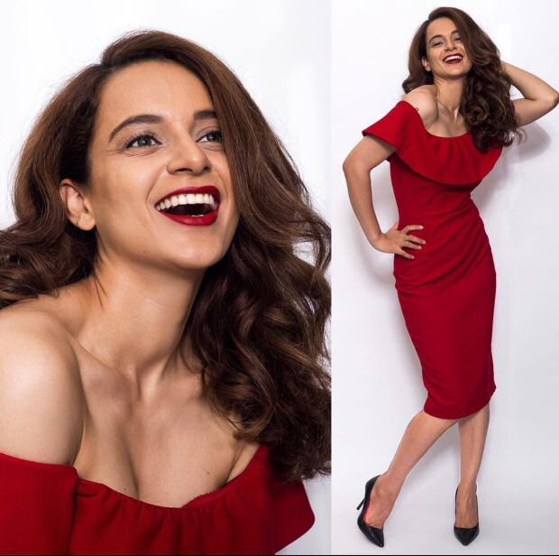 open lace back dress Kangana Ranaut In Our Red Embellished Bodycon Dress