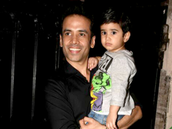 Karan Johar with Roohi and Yash at Tusshar Kapoor's Christmas bash
