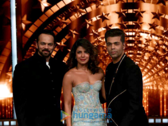 Priyanka Chopra, Karan Johar and Rohit Shetty on the sets of India's Next Superstars