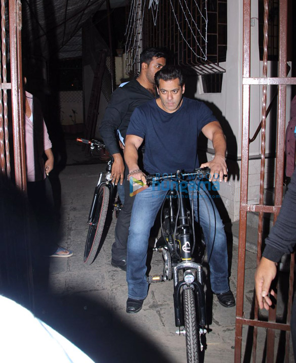 Salman Khan spotted on his Being Human cycle