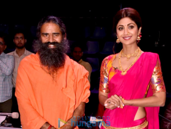 Shilpa Shetty and Baba Ramdev on the sets of 'Super Dancer 2'
