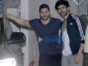 Varun Dhawan and Kartik Aaryan snapped at the gym