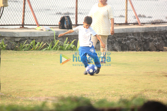 Aamir Khan’s son Azad spotted playing football
