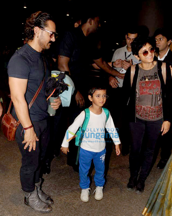 Aamir Khan and family snapped at the airport returning from Goa