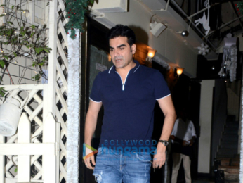 Arbaaz Khan snapped with friends at Smoke House Bandra