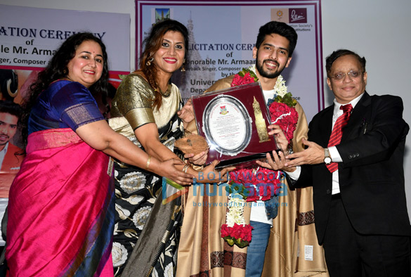 armaan malik felicitated at by the university of mumbai department of commerce at the international commerce and management conference 3