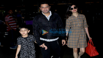 Bhushan Kumar snapped with his family at the airport