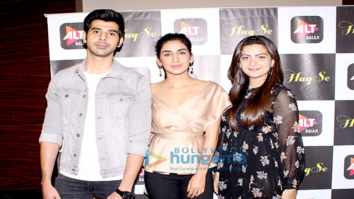 Cast of the web series Haq Se snapped during media interactions