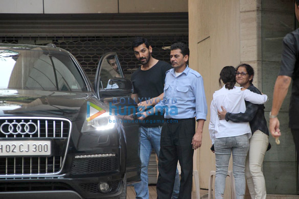 John Abraham snapped outside a friend’s place