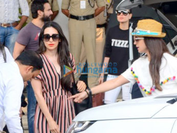 Kareena Kapoor Khan, Saif Ali Khan and Karisma Kapoor snapped returning from Goa