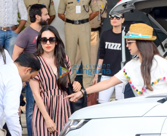 Kareena Kapoor Khan, Saif Ali Khan and Karisma Kapoor snapped returning from Goa Kareena Kapoor Khan, Saif Ali Khan and Karisma Kapoor snapped returning from Goa