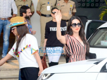 Kareena Kapoor Khan, Saif Ali Khan and Karisma Kapoor snapped returning from Goa