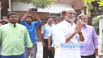 Megastar Rajinikanth meets his fans outside his house for New Year