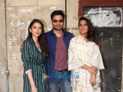 Richa Chadda, Aditi Rao Hydari and Rahul Bhat snapped during the poster photo shoot for Daasdev at Filmistan Richa Chadda, Aditi Rao Hydari and Rahul Bhat snapped during the poster photo shoot for Daasdev at Filmistan
