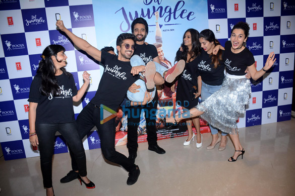saqib saleem taapsee pannu at the trailer launch of dil juunglee 3