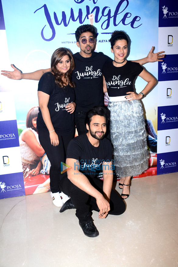 saqib saleem taapsee pannu at the trailer launch of dil juunglee 4
