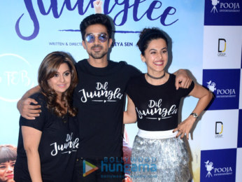 Saqib Saleem & Taapsee Pannu at the trailer launch of 'Dil Juunglee'