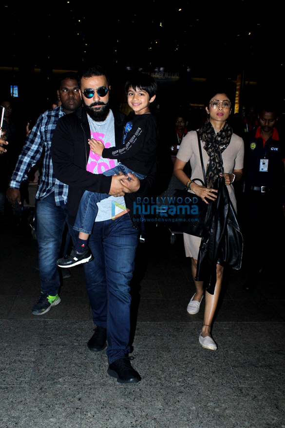 Shilpa Shetty and family snapped at the airport