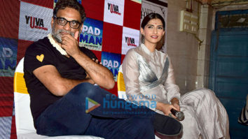 Sonam Kapoor and R. Balki snapped promoting their film Pad Man