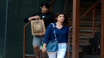 Twinkle Khanna snapped along with son Aarav in Juhu