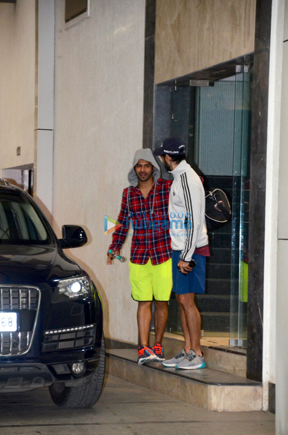 varun dhawan and dino morea snapped outside the gym 1
