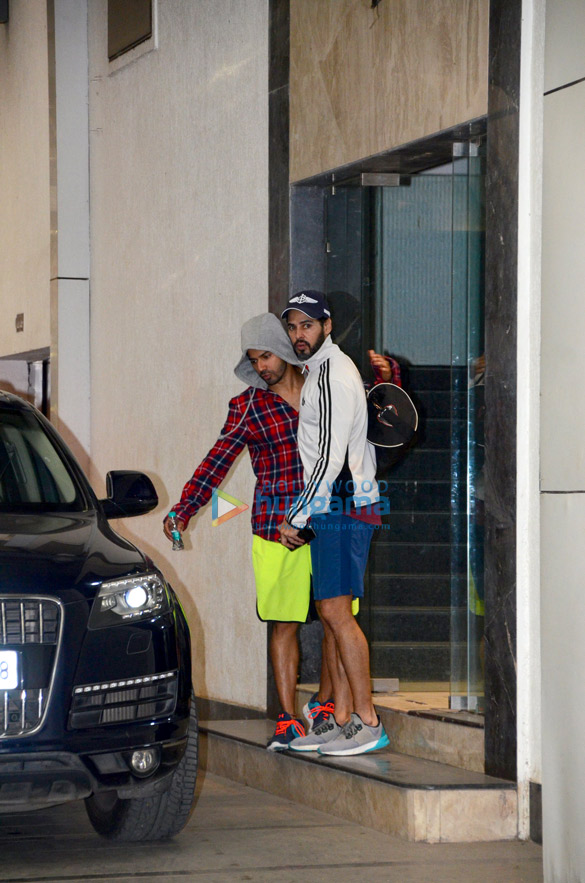 varun dhawan and dino morea snapped outside the gym 2