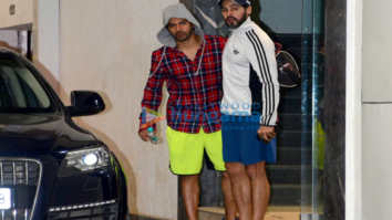 Varun Dhawan and Dino Morea snapped outside the gym